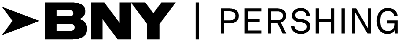 A black and white logo for bny pershing