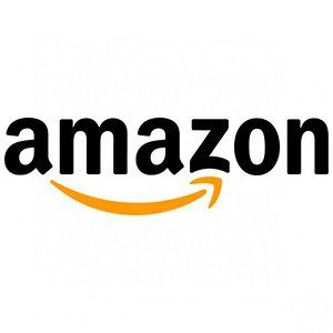 O logotipo da amazon é preto e laranja com uma seta laranja.