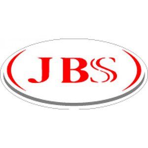 Um logotipo vermelho e branco para jbs em um fundo branco