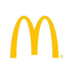 Um logotipo amarelo do McDonald's em um fundo branco