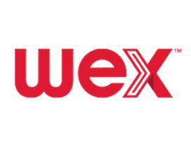 A red and white wex logo on a white background
