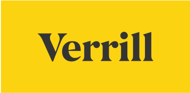 The word verrill is on a yellow background.