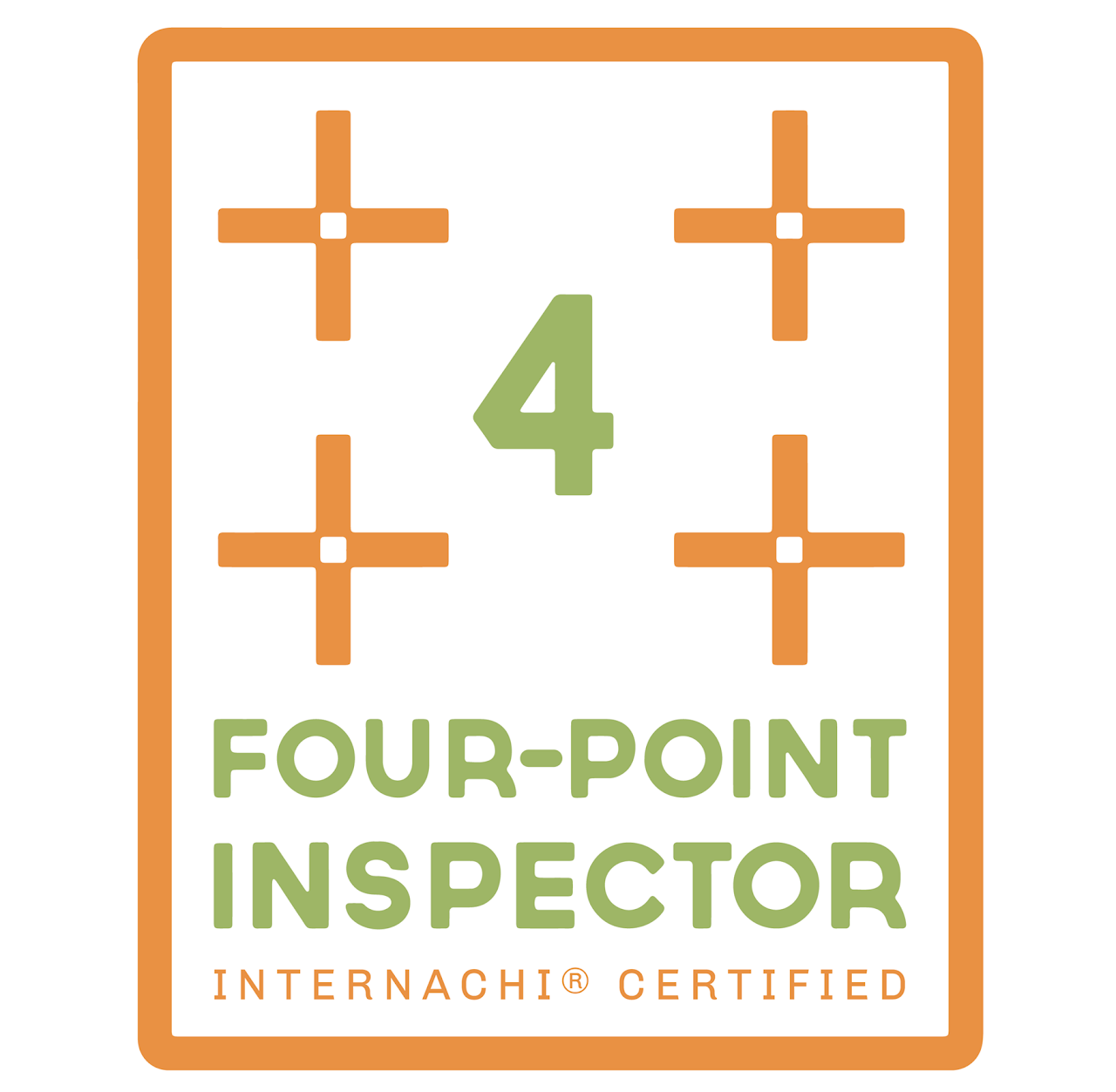 Internachi certified Four-Point Inspector logo with a large green 