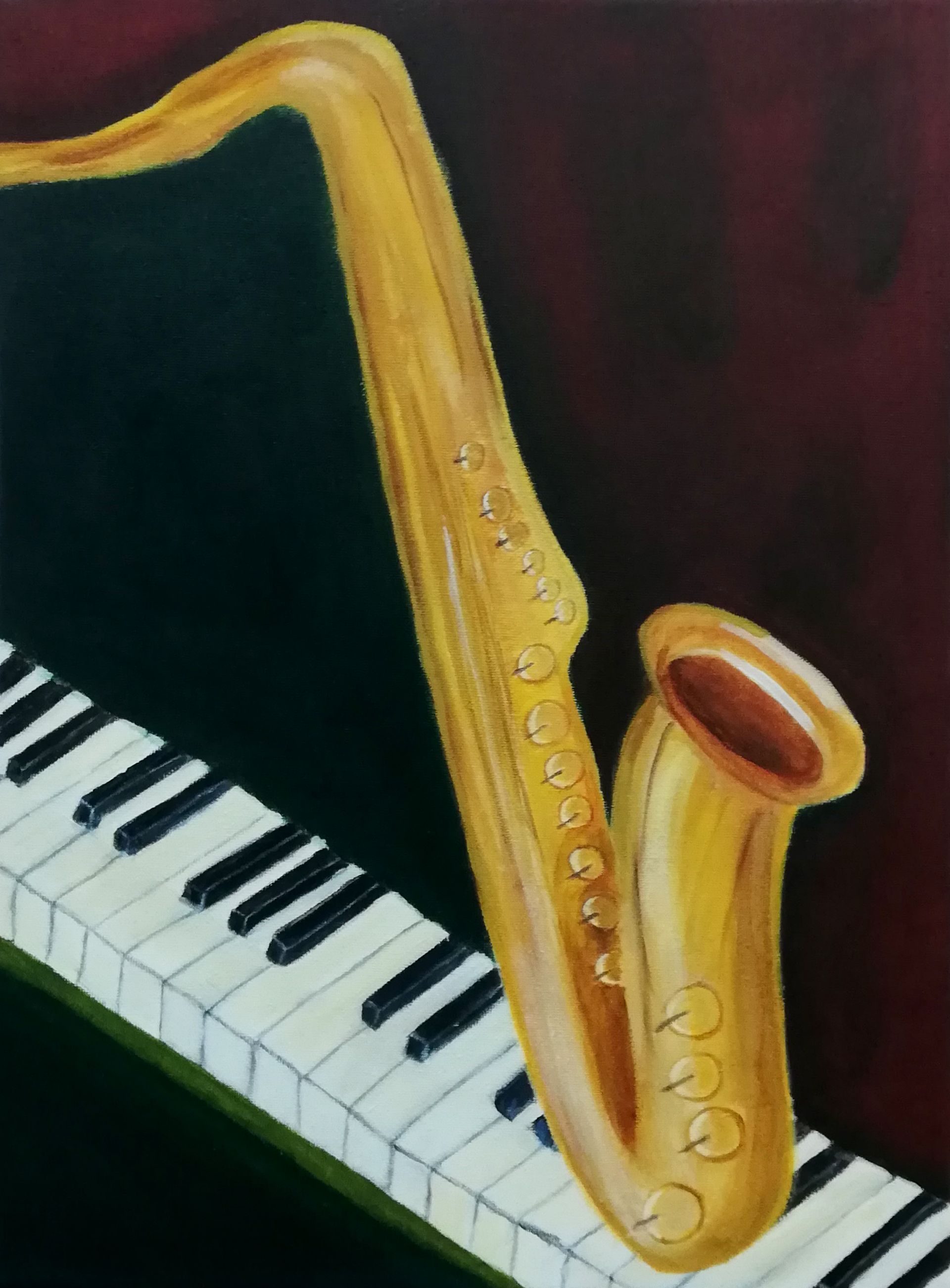 Bild eines Klaviers und Saxophons