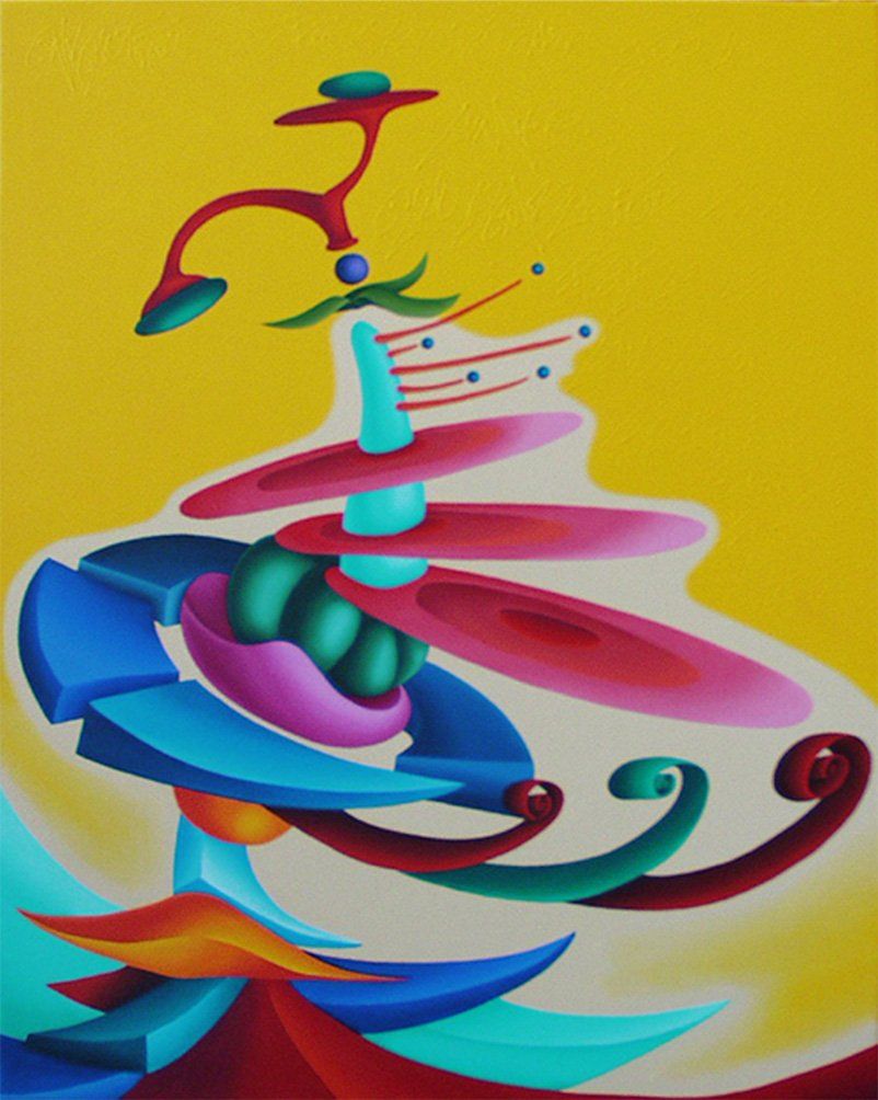 Abstraktes farbenfrohes Bild der Künstlerin Benita von Wendt, gemalt mit Acrylfarben auf Leinwand.