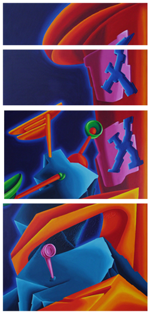 Abstraktes farbenfrohes Bild der Künstlerin Benita von Wendt, gemalt mit Acrylfarben auf Leinwand.