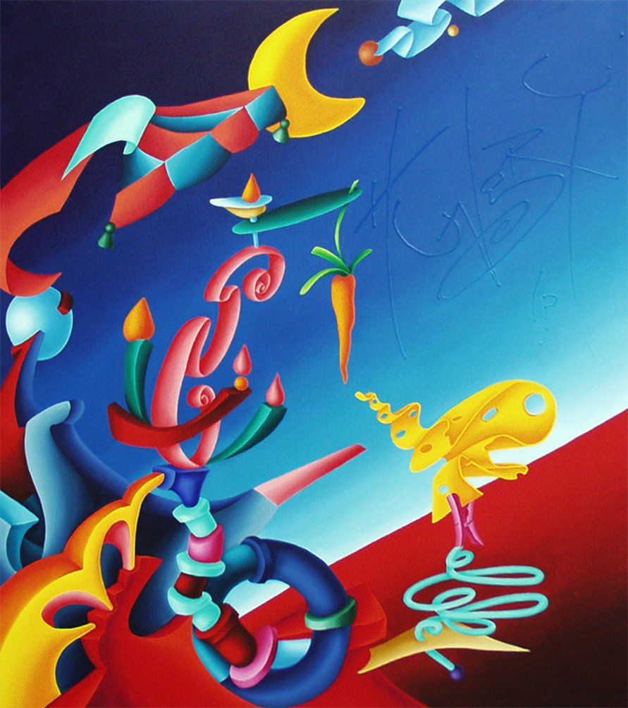 Abstraktes farbenfrohes Bild der Künstlerin Benita von Wendt, gemalt mit Acrylfarben auf Leinwand.