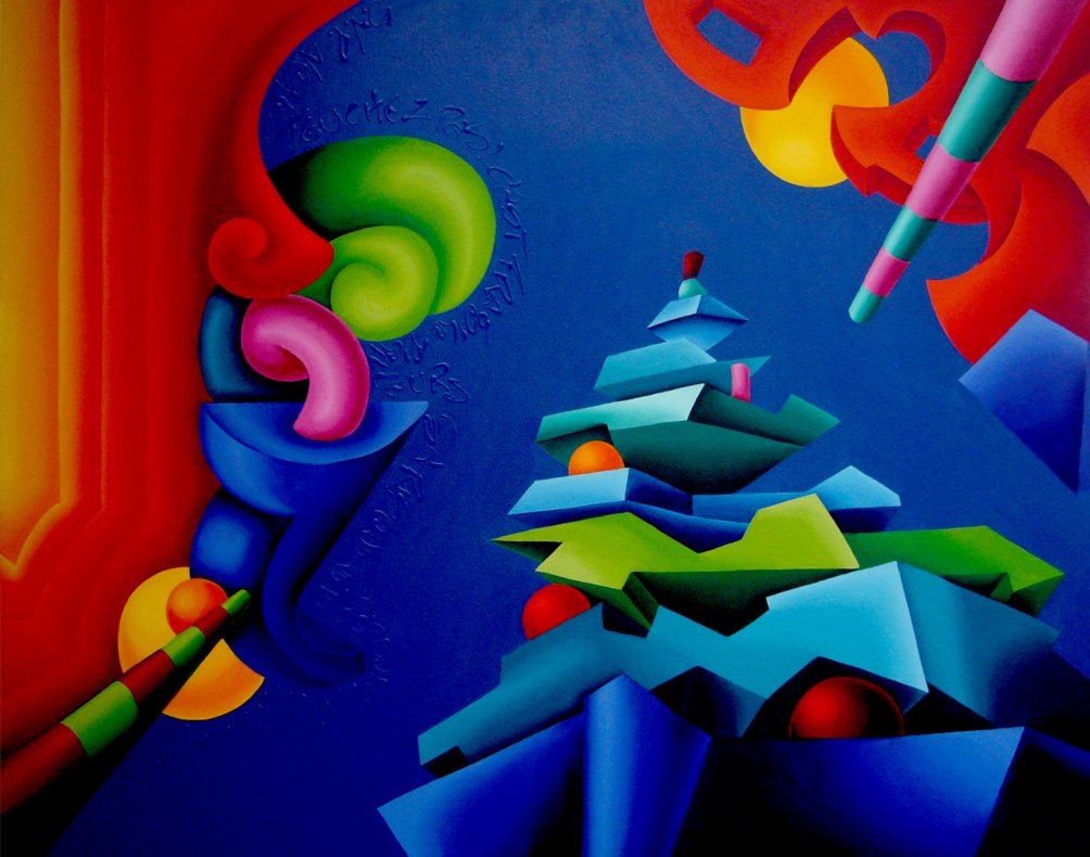 Abstraktes farbenfrohes Bild der Künstlerin Benita von Wendt, gemalt mit Acrylfarben auf Leinwand.