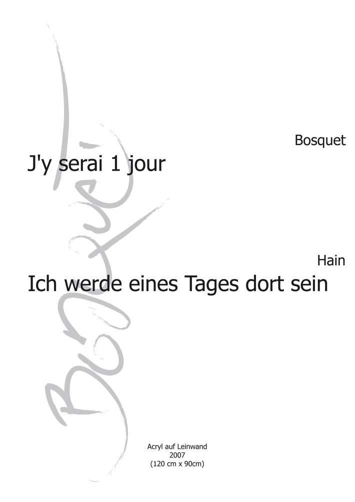 Text mit speziellem Layout und Kalligrafie zu Bosquet / Hain, einer Arbeit der Künstlerin Benita von Wendt.