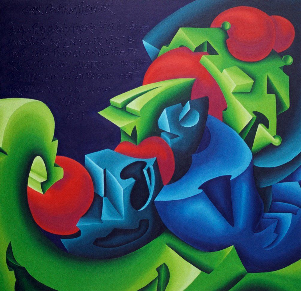 Abstraktes farbenfrohes Bild der Künstlerin Benita von Wendt, gemalt mit Acrylfarben auf Leinwand.