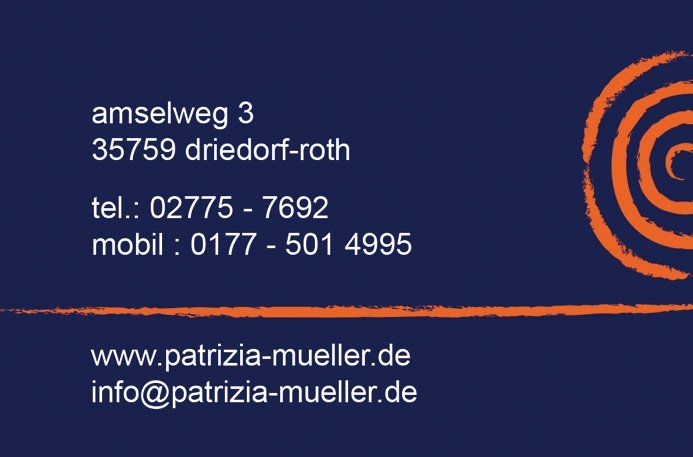 Das Bild zeigt die Rückseite der Visitenkarte eines mental Coach.