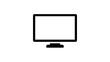 A black and white icon of a computer monitor on a white background.