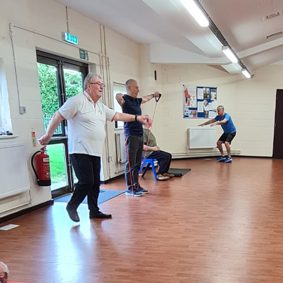Older people doing exercises