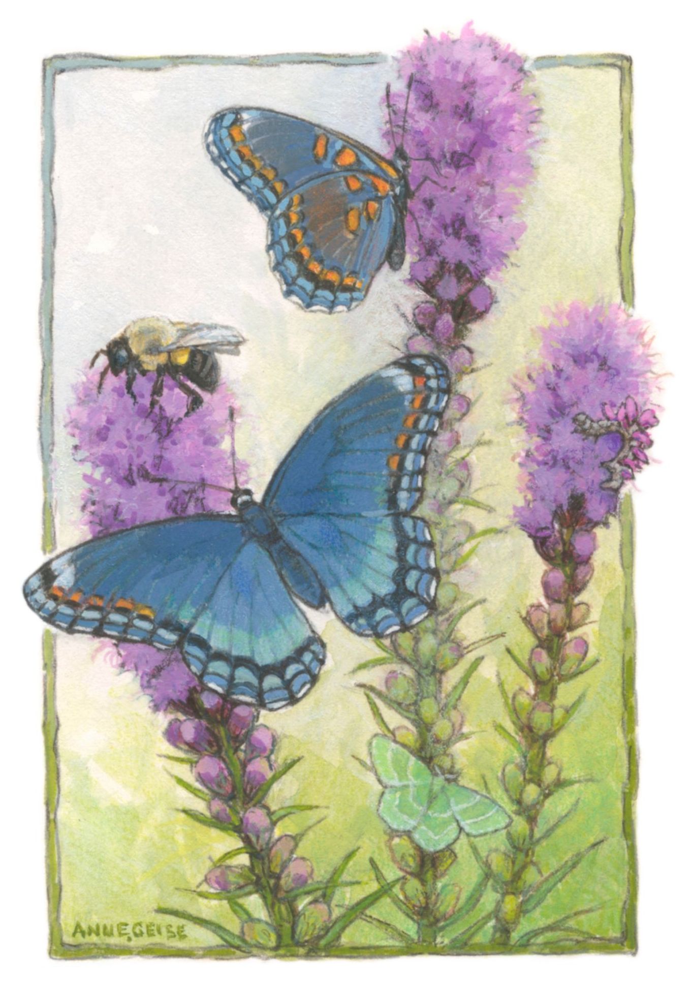 blue butterfly painting