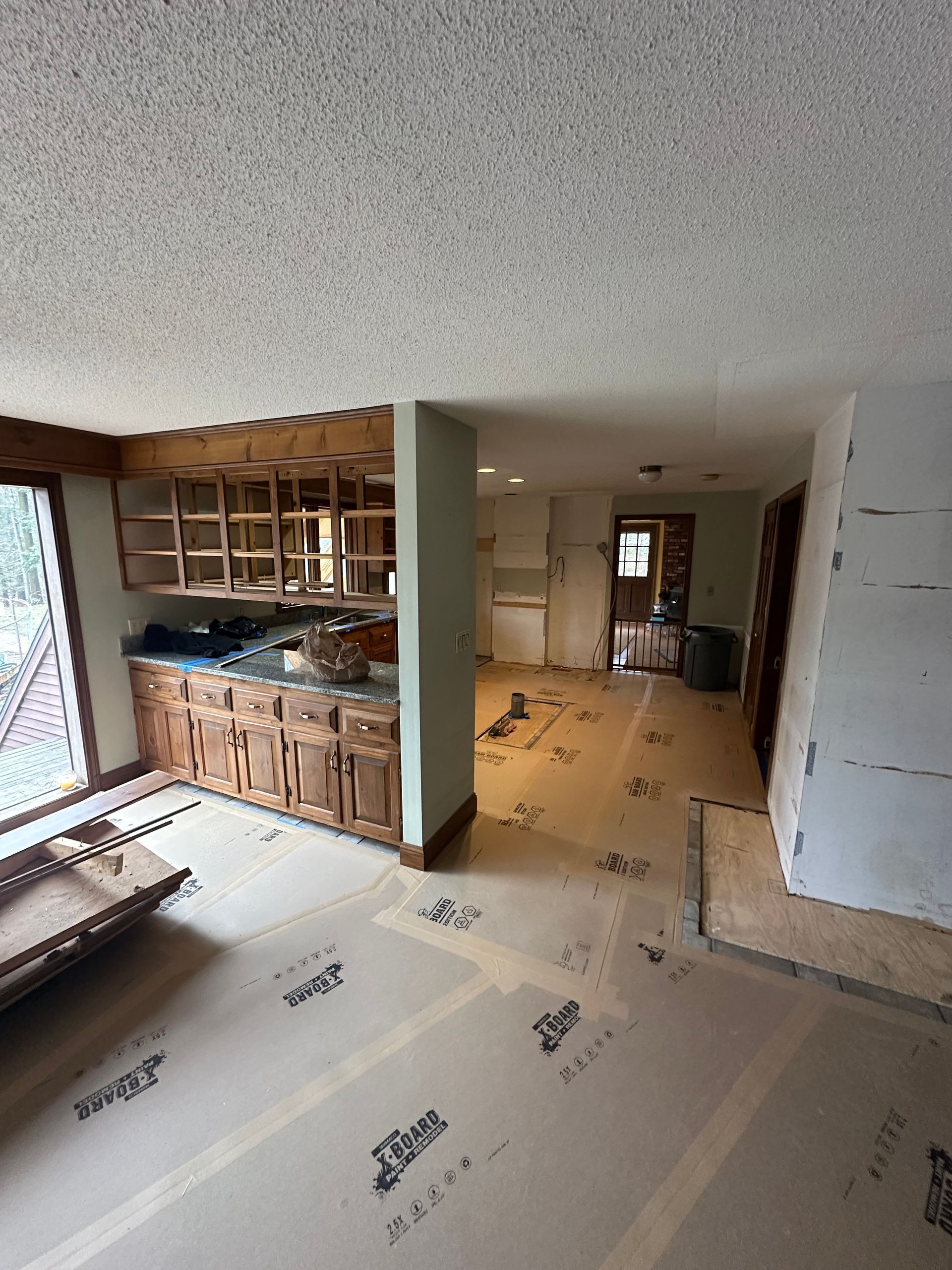 A kitchen is being remodeled in a house.