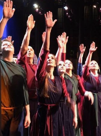 disciples watch as Jesus Christ ascends into heaven