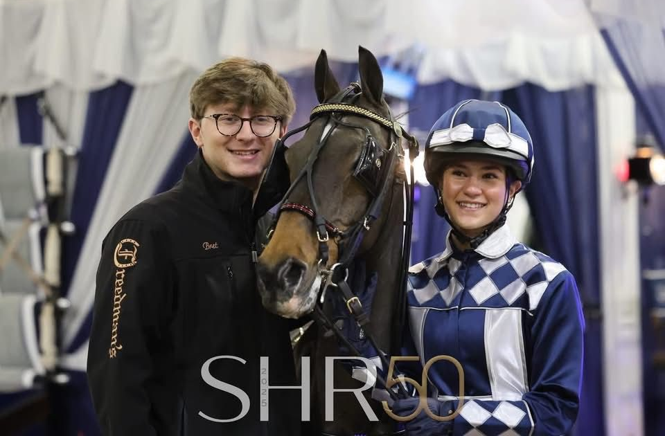 photo of girl driving Hackney Roadster Pony to Bike at World's Championship Horse Show