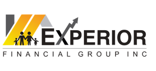 Logo for Experior Financial Group Inc. features a house outline, family, and rising arrow. Text: Experior Financial Group Inc.