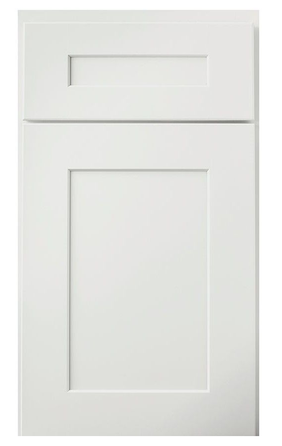 A Close up Of a White Cabinet Door on A White Background.
