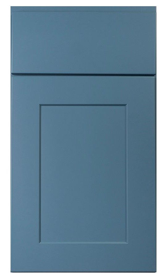 A Close up Of a Light Blue Cabinet Door on A White Background.