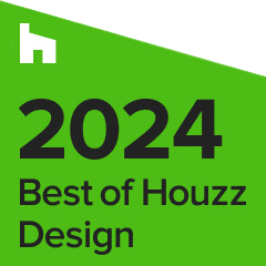 A green badge that says `` best of houzz design ''.