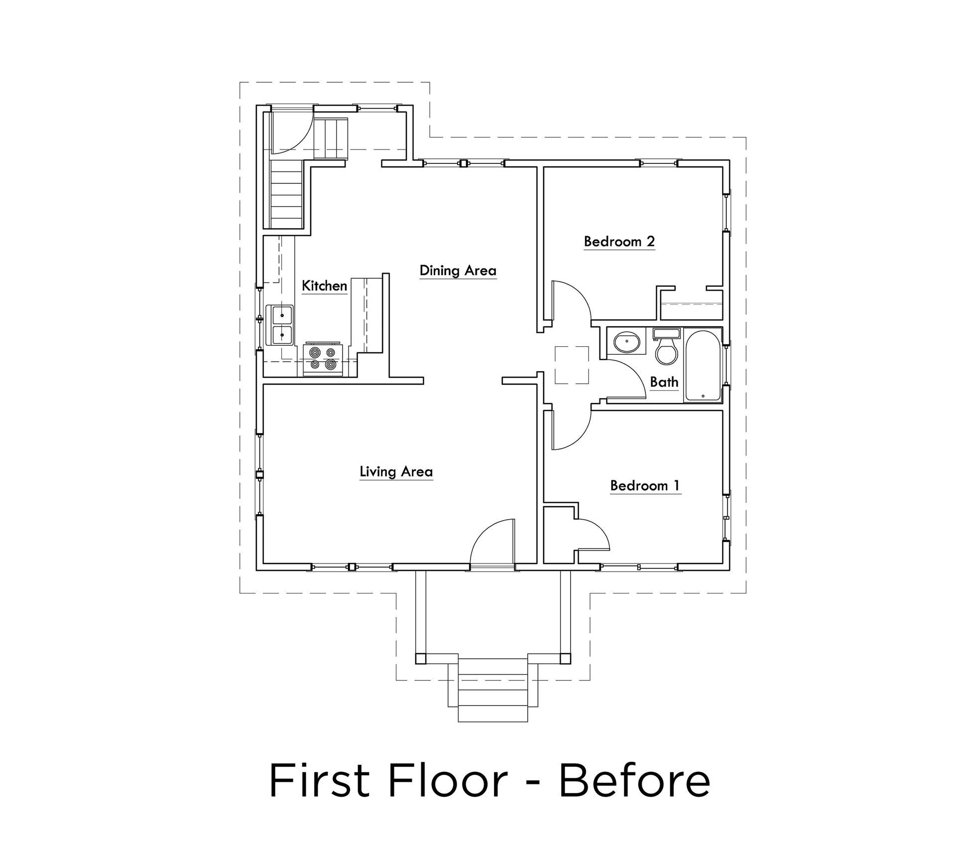 A black and white floor plan of a house.