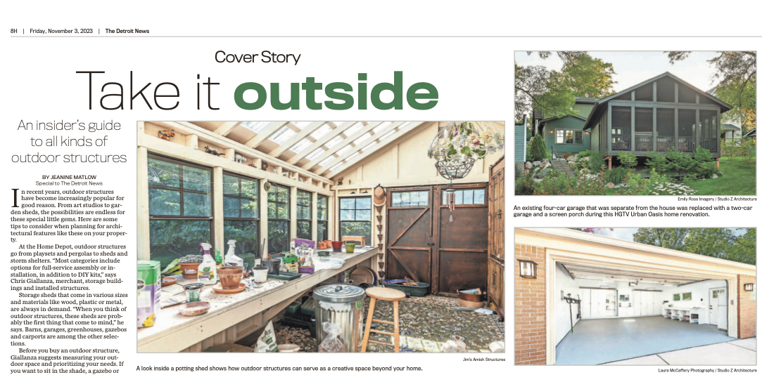 A newspaper article about a greenhouse being built in a garage.