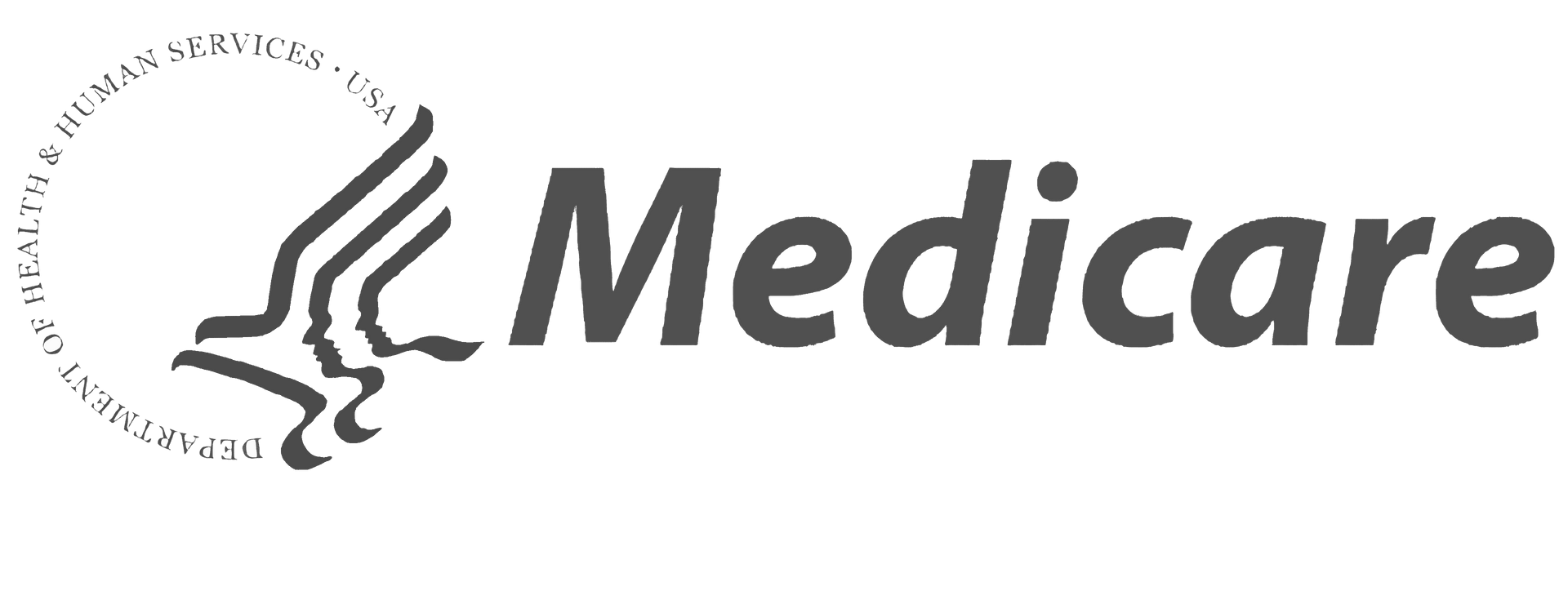 A black and white image of the medicare logo.