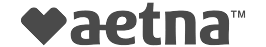 A black and white logo for aetna with a heart in the middle.