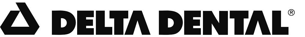 A delta dental logo on a white background
