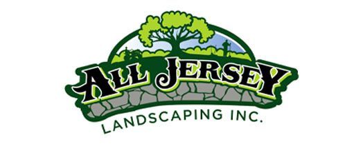 All Jersey Landscaping Inc. logo featuring green tree and stone wall design