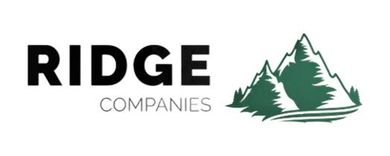 Ridge Companies logo with green mountain peaks and bold black lettering