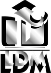 Logo en noir et blanc pour l'entreprise Constructions LDM.