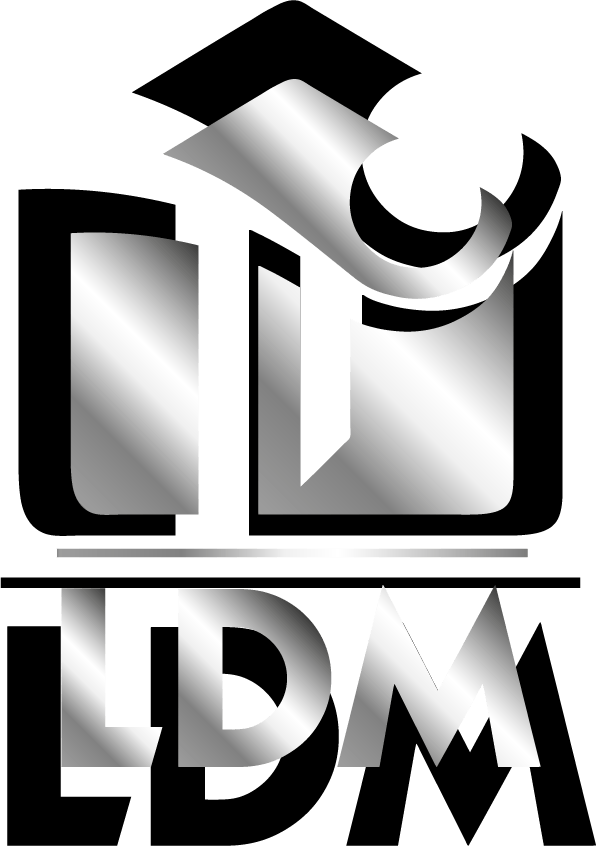 Logo en noir et blanc pour l'entreprise Constructions LDM.