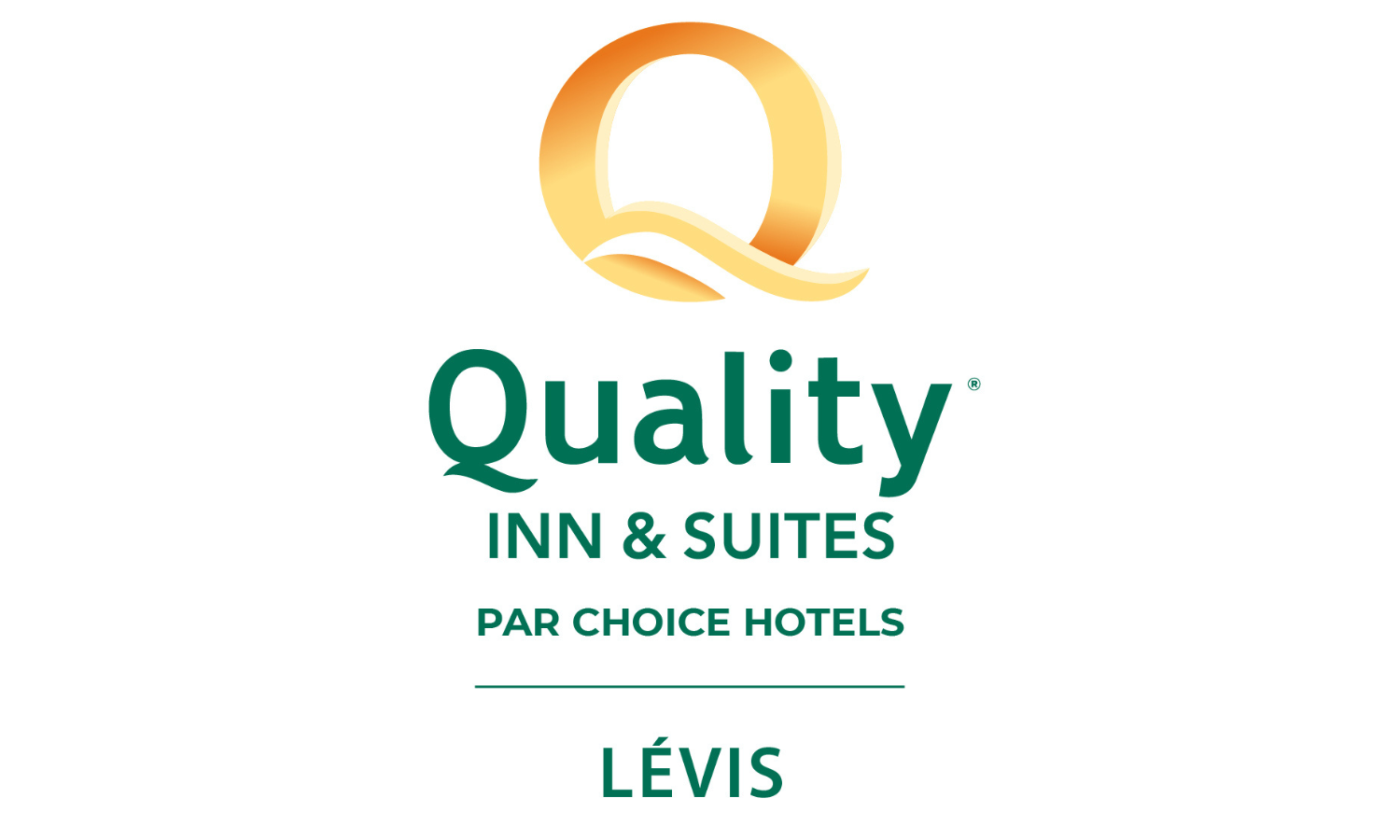 Le logo du Quality Inn and Suites est sur fond blanc.