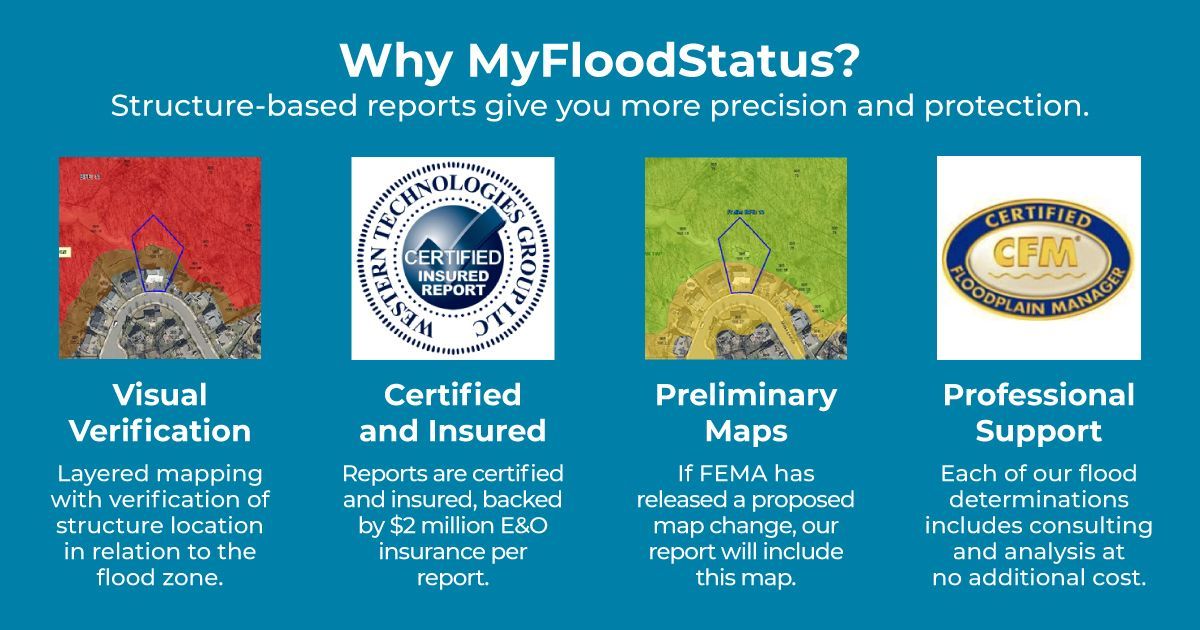 Why MyFloodStatus? Structure-based reports give you more precision and protection.
