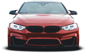 A red BMW M4 performance car viewed head-on against a white background. | Rapid Auto and Truck Repair