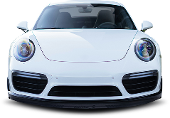 A front view of a white Porsche sports car against a plain background. | Rapid Auto and Truck Repair