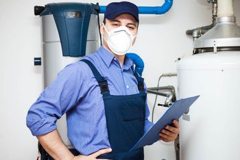 plumber wearing a mask