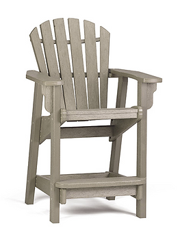 A wooden chair is sitting on a white surface.