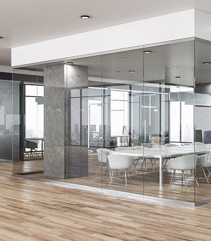 sleek white tile flooring in commercial building