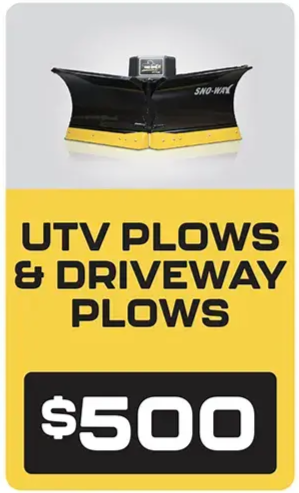 SnoWay UTV and Driveway Plows save up to $500