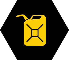 black circle with yellow credit card financing icon