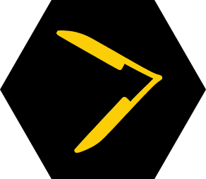 black circle with yellow truck free local delivery icon