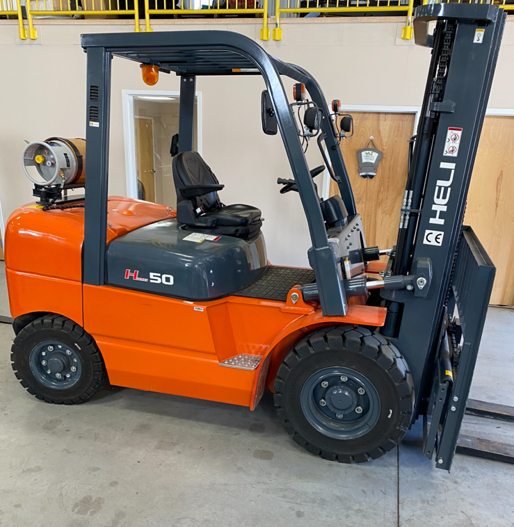 Heavy-duty forklift ready for use