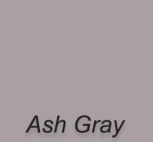 A close up of a swatch of ash gray paint.