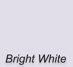 The word bright white is on a white background.
