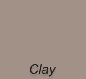 The word clay is on a white background.