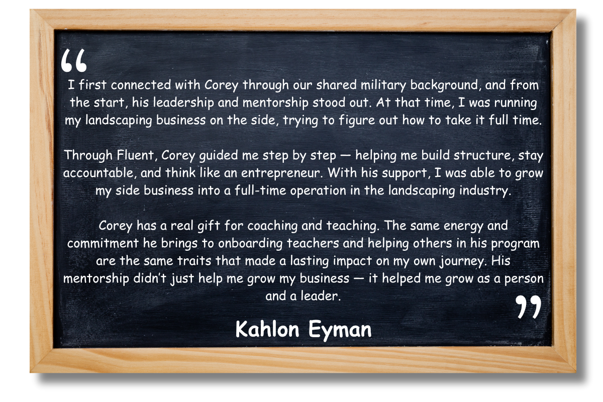 Blackboard with writing on it.