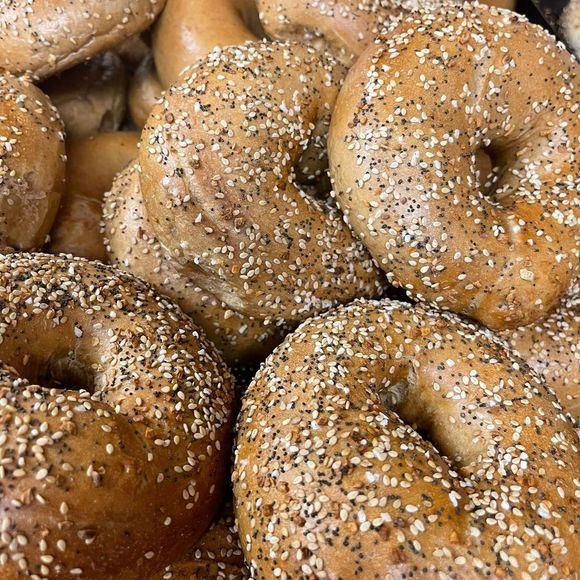 A Bagels with sesame seeds - Mahopac, NY - Our Town Bagels & Bakery